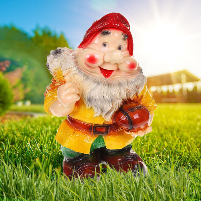 Садовая фигура "Гном" большая, зелёные штаны