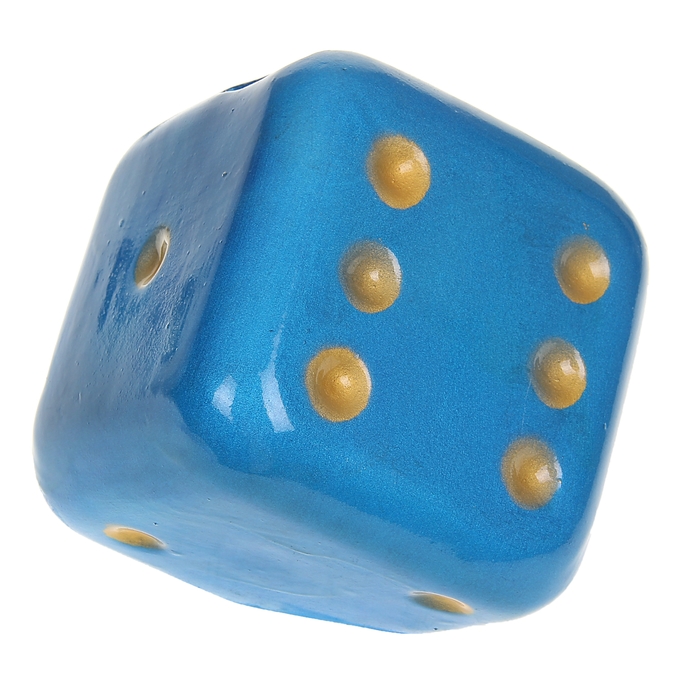 Копилка "Кубик" голубая