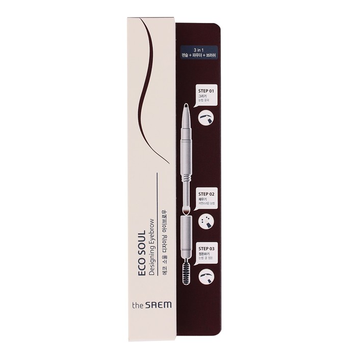 

Карандаш для бровей Eco Soul Designing Eyebrow 02 Dark Brown