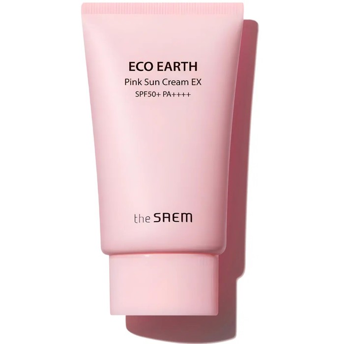 цена Крем солнцезащитный для лица для чувствительной кожи Eco Earth Pink SPF50+ PA++++, 50 мл