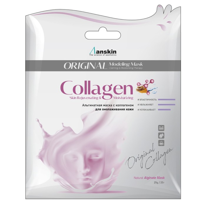 

Маска альгинатная Anskin Collagen Modeling Mask, с коллагеном укрепляющая, 25 г