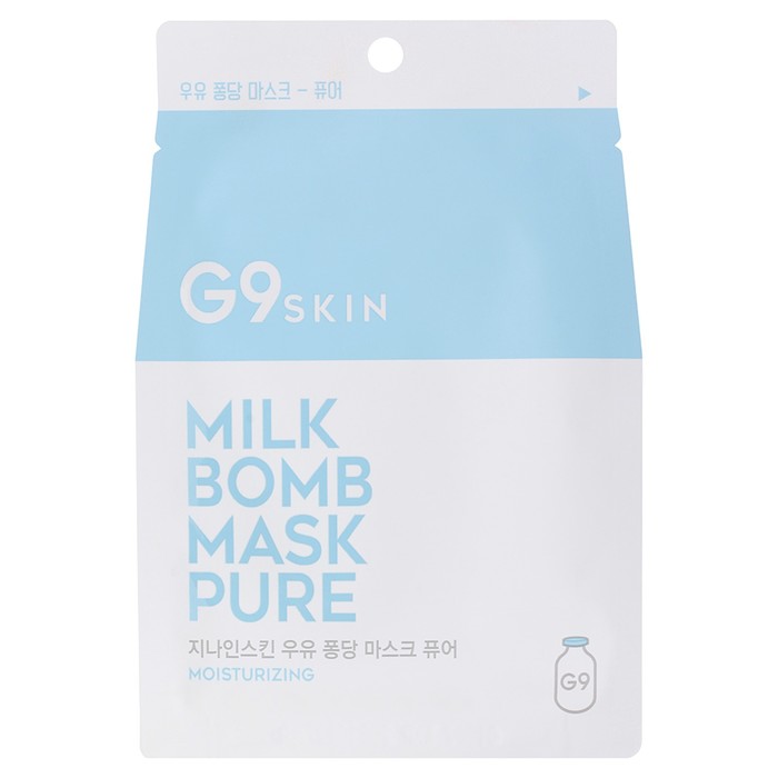 Маска для лица тканевая G9SKIN MILK BOMB MASK-Pure 25мл g9skin тканевая маска milk bomb chocolate 21 мл