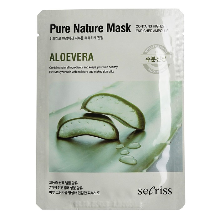Маска для лица тканевая Anskin Secriss Pure Nature Aloevera, 25 мл маска для лица тканевая anskin secriss pure nature tea tree 1 шт