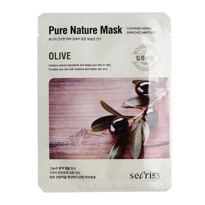 Маска для лица тканевая Anskin Secriss Pure Nature Olive, 25 мл маска для лица тканевая anskin secriss pure nature tea tree 1 шт