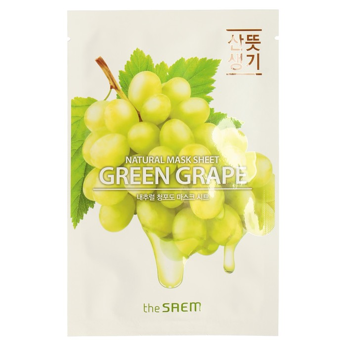 

Маска для лица тканевая The Saem Natural Mask Sheet Green Grape, 21 мл