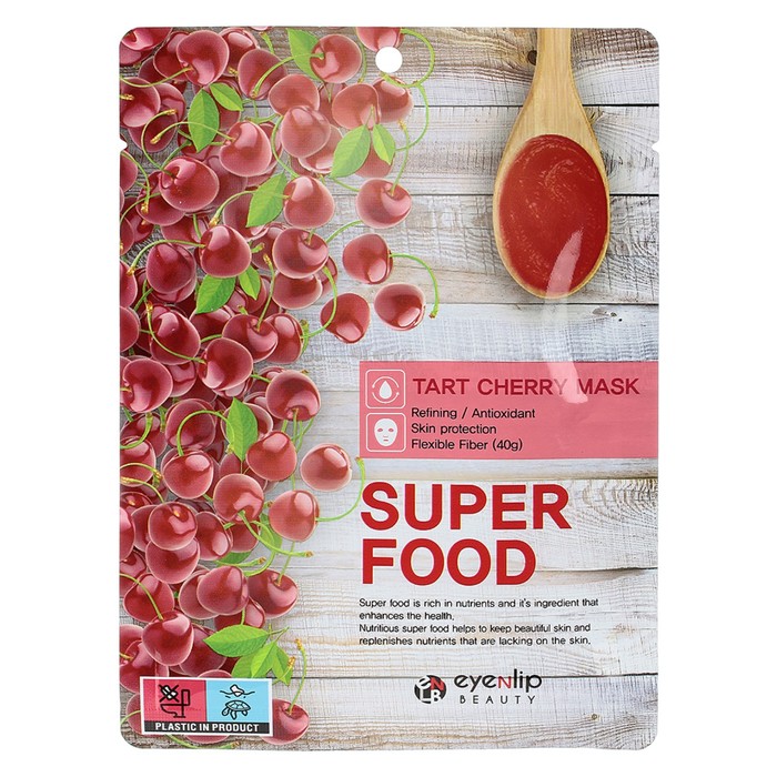 Маска для лица тканевая Eyenlip Super Food Tart Сherry, 23 мл