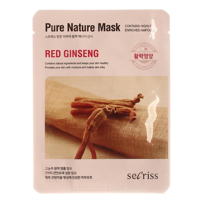 фото Маска тканевая anskin secriss pure nature red ginseng, 25 мл