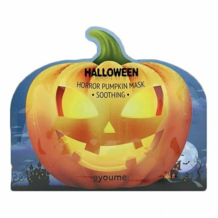 фото Маска ayoume halloween horror pumpkin mask, успокаивающая, с экстрактом тыквы