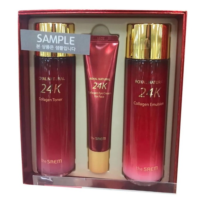 фото Набор уходовый антивозрастной royal natural 24k collagen skin care the saem