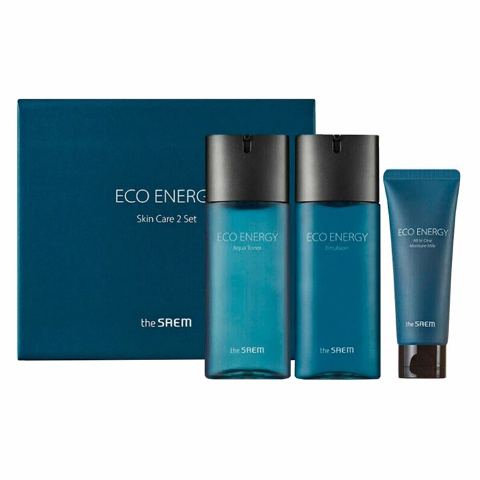 фото Набор уходовый мужской eco energy skin care 2 set (тонер, лосьон, увлажняющее молочко) the saem