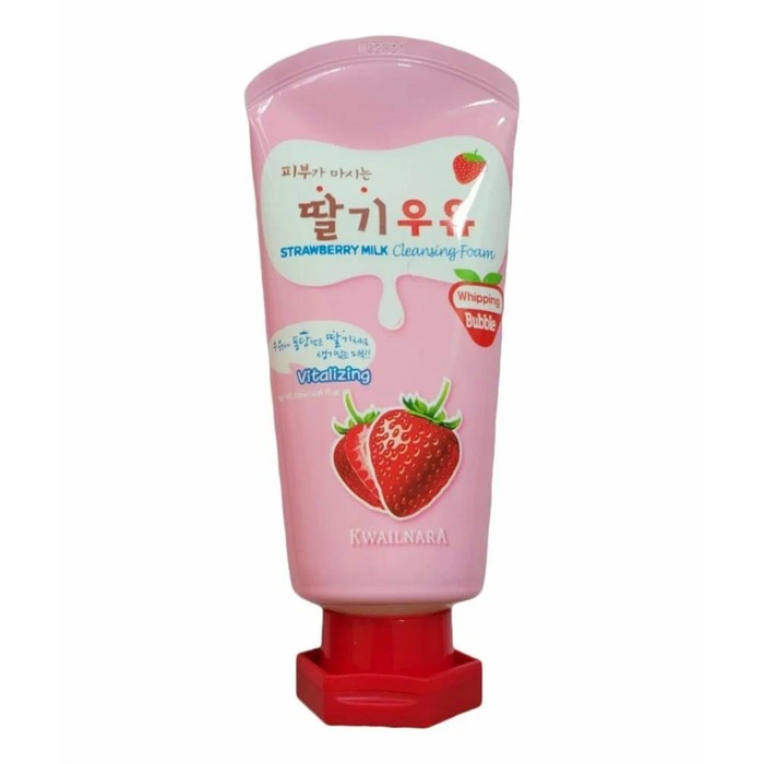 пенка для лица с экстрактом клубники welcos kwailnara strawberry milk cleansing foam 120 мл Пенка для лица с экстрактом клубники Kwailnara Strawberry Milk Cleansing Foam 120 мл