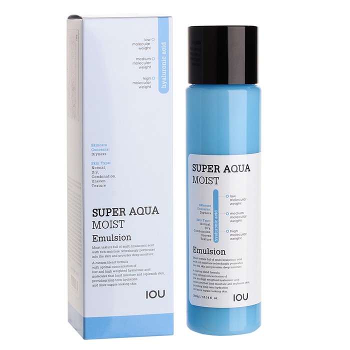 Эмульсия для лица увлажняющая с гиалуроновой кислотой IOU Super Aqua Moist Emulsion 300 мл   1008776