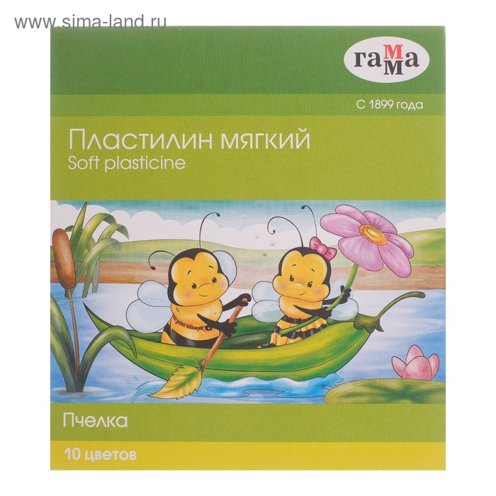 

Пластилин мягкий (восковой) 10 цветов 150 г Гамма "Пчелка", со стеком, картонная упаковка 280031Н