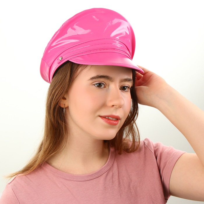 Карнавальная шляпа «Фуражка» розовая, с пайетками, р. 56–58 карнавальная шляпа фуражка с пайетками р 56–58