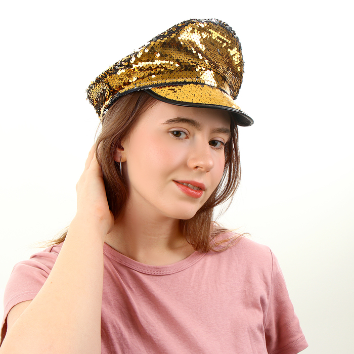 Карнавальная шляпа «Фуражка» с пайетками, р. 56–58 карнавальная шляпа фуражка с пайетками р 56–58