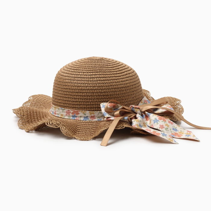 Шляпа для девочки Милашка MINAKU, р-р 52, цв.светло-коричневый шляпа для девочки minaku р р 50 цвет светло коричневый