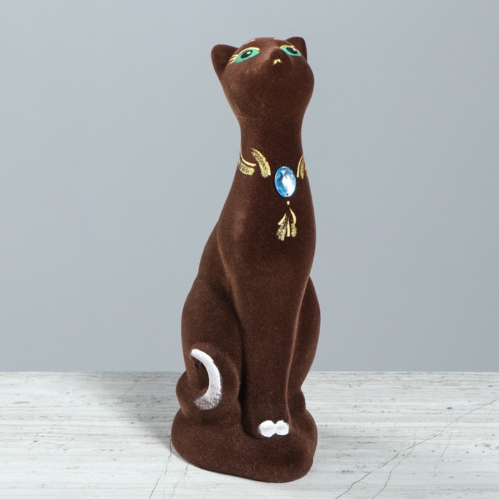 Копилка "Киса" флок, чёрная, блёстки