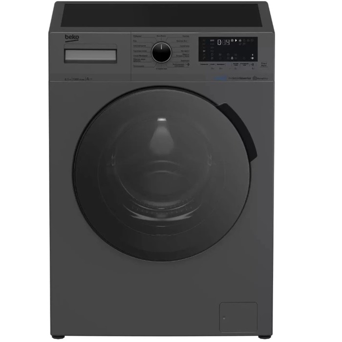 Стиральная машина Beko WSPE6H612A, класс А, 1200 об/мин, до 6.5 кг, с паром, черная стиральная машина узкая beko wspe6h612a