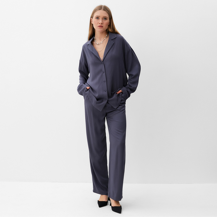 

Костюм женский (рубашка , брюки) MINAKU:Casual Collection цвет графит, р-р 52