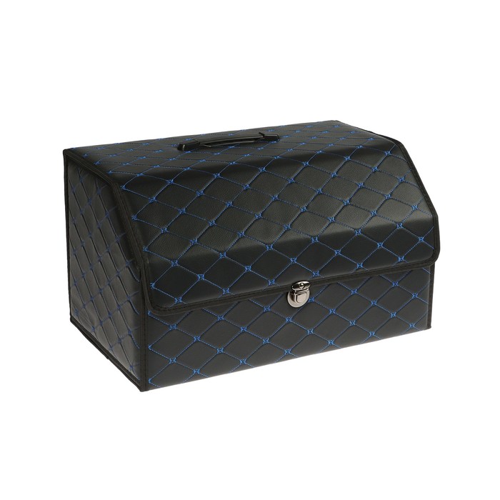 фото Органайзер кофр в багажник, m, экокожа, черный-синий
