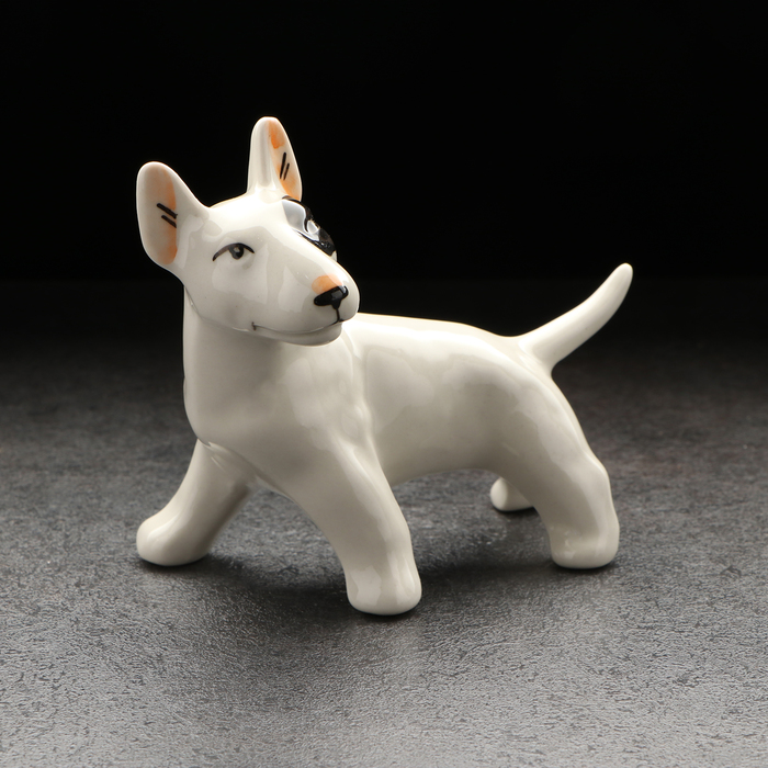 фарфоровая статуэтка щенок конаково ссср Статуэтка фарфоровая Бультерьер в стойке