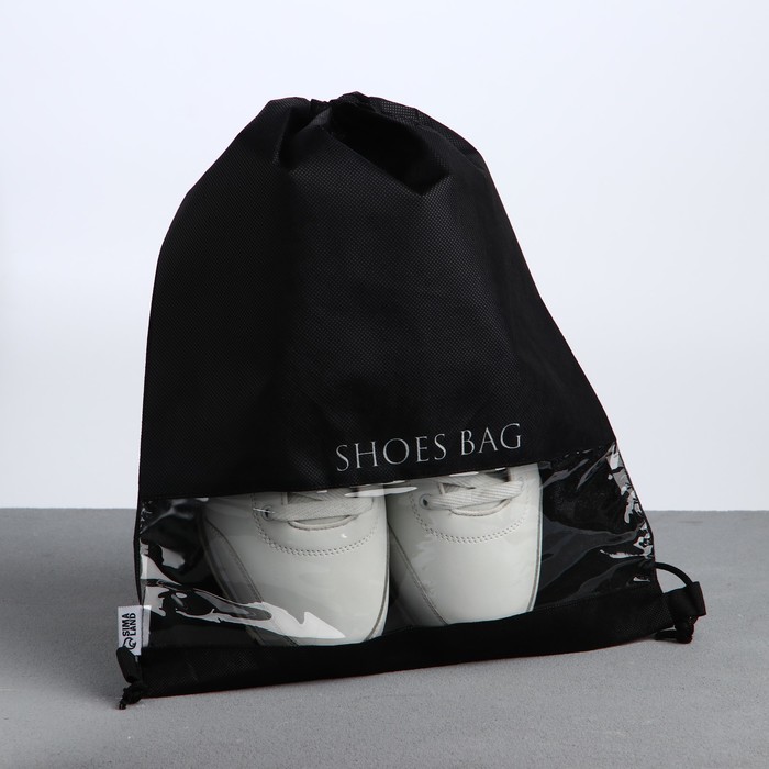 

Мешок для обуви SHOES BAG, с прозрачным окном 30 х 40 см