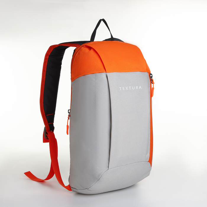 Рюкзак спортивный на молнии TEXTURA, наружный карман, цвет бежевый/оранжевый