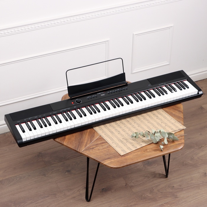 Электронное пианино DENN PRO PW01, 8 тембров, полифония 48 нот, 88 клавиш синтезатор denn компактное пианино pro pw01 bk