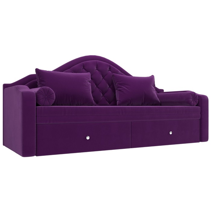 детский диван кровать сойер черный микровельвет Детский диван «Сойер», механизм выкатной, микровельвет, цвет фиолетовый