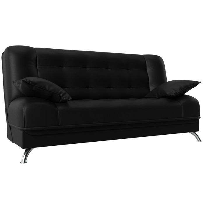 Прямой диван «Анна», механизм книжка, экокожа, цвет чёрный прямой диван анна механизм книжка экокожа цвет белый