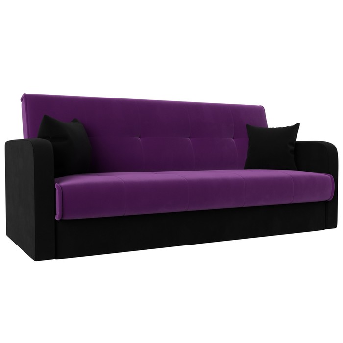 Прямой диван «Надежда», механизм книжка, микровельвет, цвет фиолетовый / чёрный прямой диван надежда механизм книжка микровельвет цвет фиолетовый чёрный