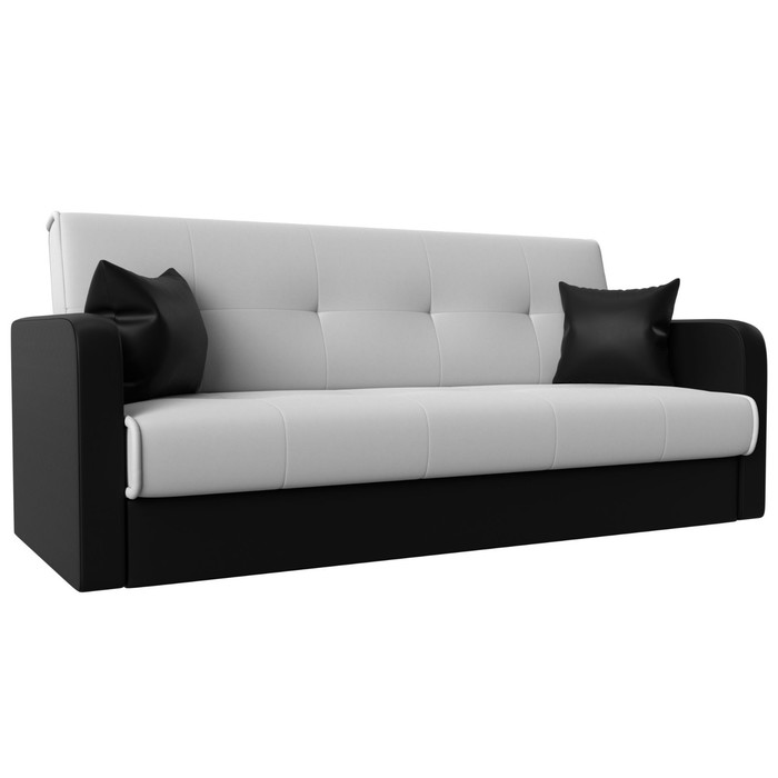 Прямой диван «Надежда», механизм книжка, экокожа, цвет белый / чёрный прямой диван надежда механизм книжка экокожа цвет белый