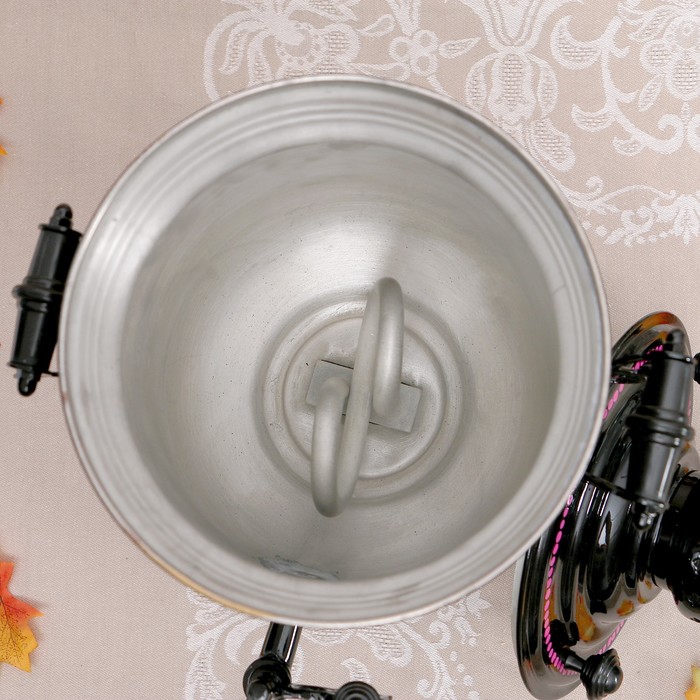 Самовар «Жостово на чёрном», банка, 3 л, электрический