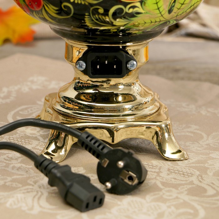 Самовар «Грибы», овал, 3 л, электрический