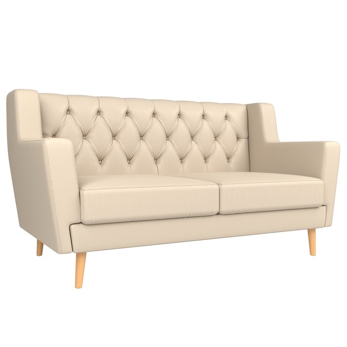 Прямой диван «Брайтон 2 Люкс», без механизма, экокожа, цвет бежевый прямой диван брайтон 2 без механизма велюр цвет зелёный