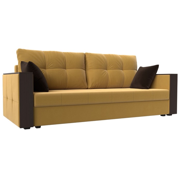 Прямой диван «Валенсия Лайт», механизм еврокнижка, микровельвет, цвет жёлтый диван прямой валенсия механизм еврокнижка микровельвет цвет чёрный