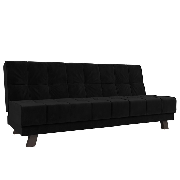 Прямой диван «Винсент», механизм книжка, велюр, цвет чёрный