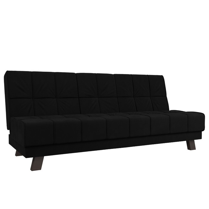 Прямой диван «Винсент», механизм книжка, микровельвет, цвет чёрный