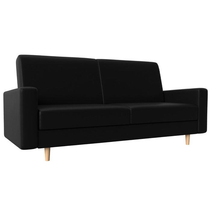 Прямой диван «Бонн», механизм книжка, экокожа, цвет чёрный прямой диван неаполь механизм книжка экокожа цвет чёрный