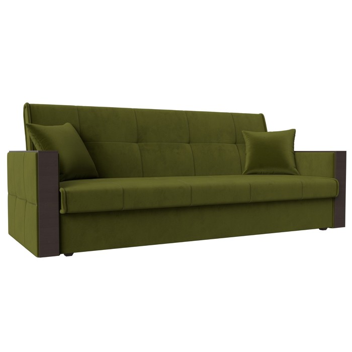 Прямой диван «Валенсия», механизм книжка, микровельвет, цвет зелёный прямой диван надежда механизм книжка микровельвет цвет зелёный