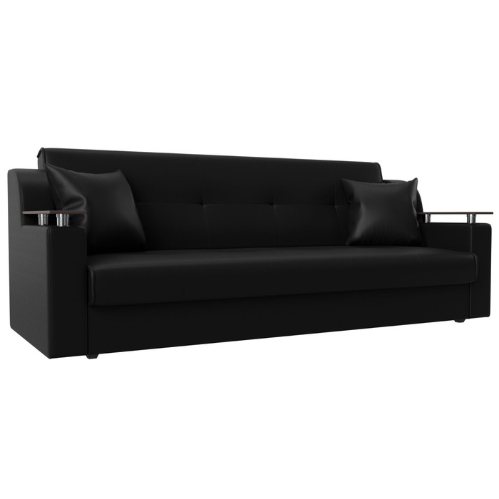 Прямой диван «Сенатор», механизм книжка, экокожа, цвет чёрный прямой диван зиммер механизм книжка экокожа цвет чёрный