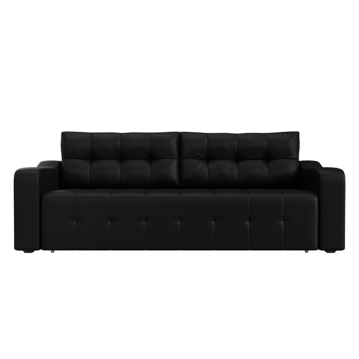 Прямой диван «Лиссабон», механизм еврокнижка, экокожа, цвет чёрный