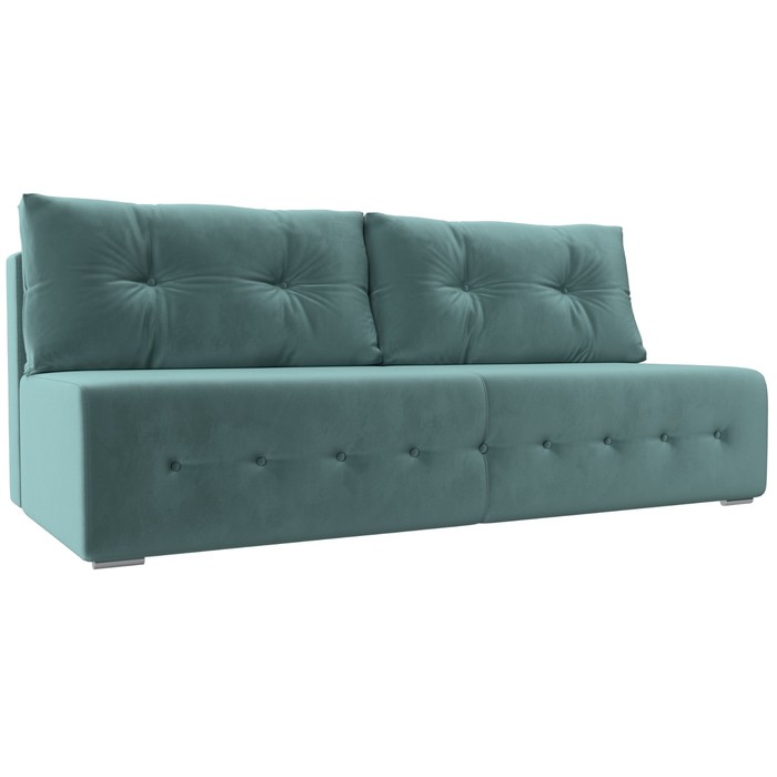 Прямой диван «Лондон», механизм еврокнижка, велюр, цвет бирюзовый