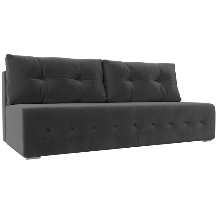 Прямой диван «Лондон», механизм еврокнижка, велюр, цвет серый