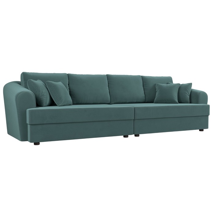 Прямой диван «Милтон», механизм еврокнижка, велюр, цвет бирюзовый диван прямой милтон next