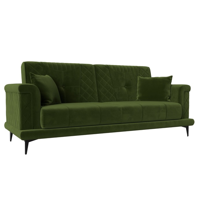 Прямой диван «Неаполь», механизм книжка, микровельвет, цвет зелёный прямой диван надежда механизм книжка микровельвет цвет зелёный