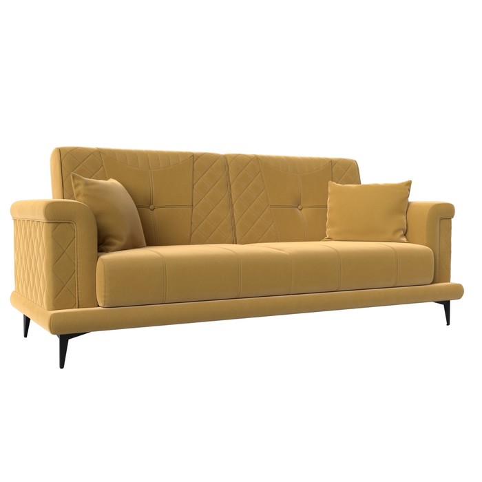 Прямой диван «Неаполь», механизм книжка, микровельвет, цвет жёлтый прямой диван надежда механизм книжка микровельвет цвет жёлтый