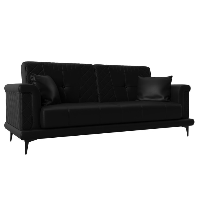 Прямой диван «Неаполь», механизм книжка, экокожа, цвет чёрный прямой диван сенатор механизм книжка экокожа цвет белый чёрный