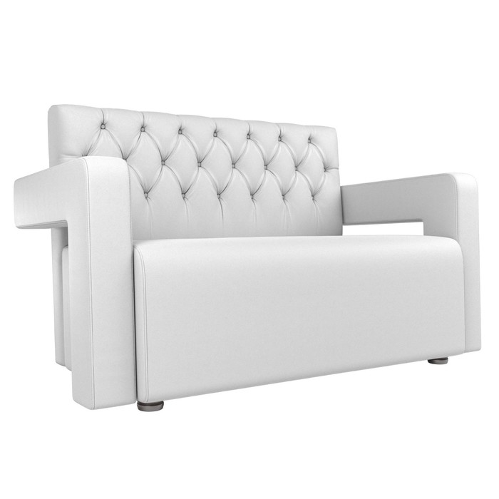 Прямой диван «Рамос Люкс», 2-х местный, без механизма, экокожа, цвет белый
