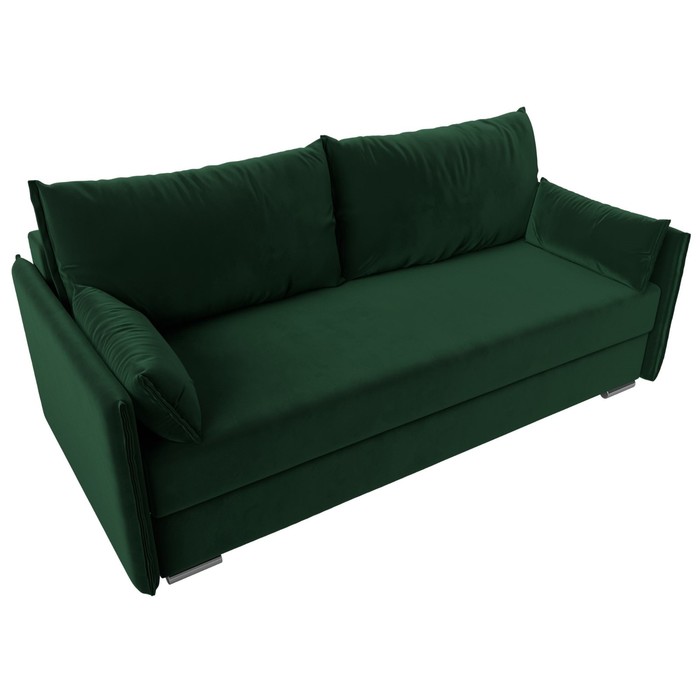 Прямой диван «Сайгон», механизм еврокнижка, велюр, цвет зелёный